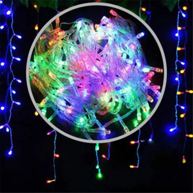 Outdoor Decoration 5m Droop 0.4-0.6m Curtain Icicle Led String Lights 220V 110V Garden Xmas Luminaria Garland Decorative Lights