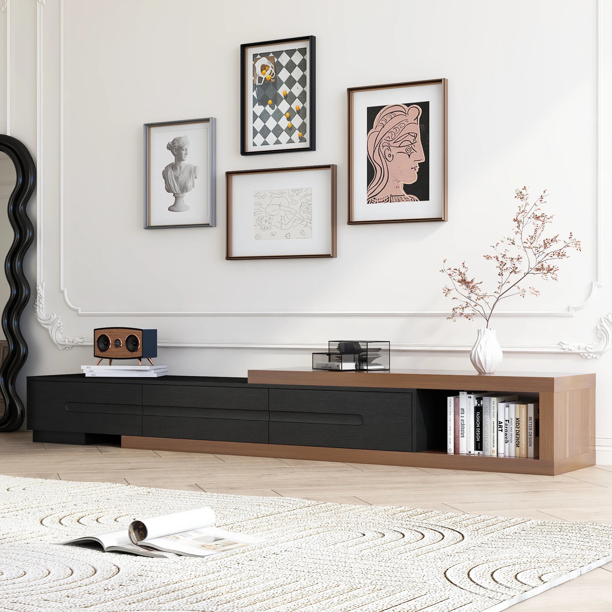 82-110'' Extendable TV Stand for Up to 120