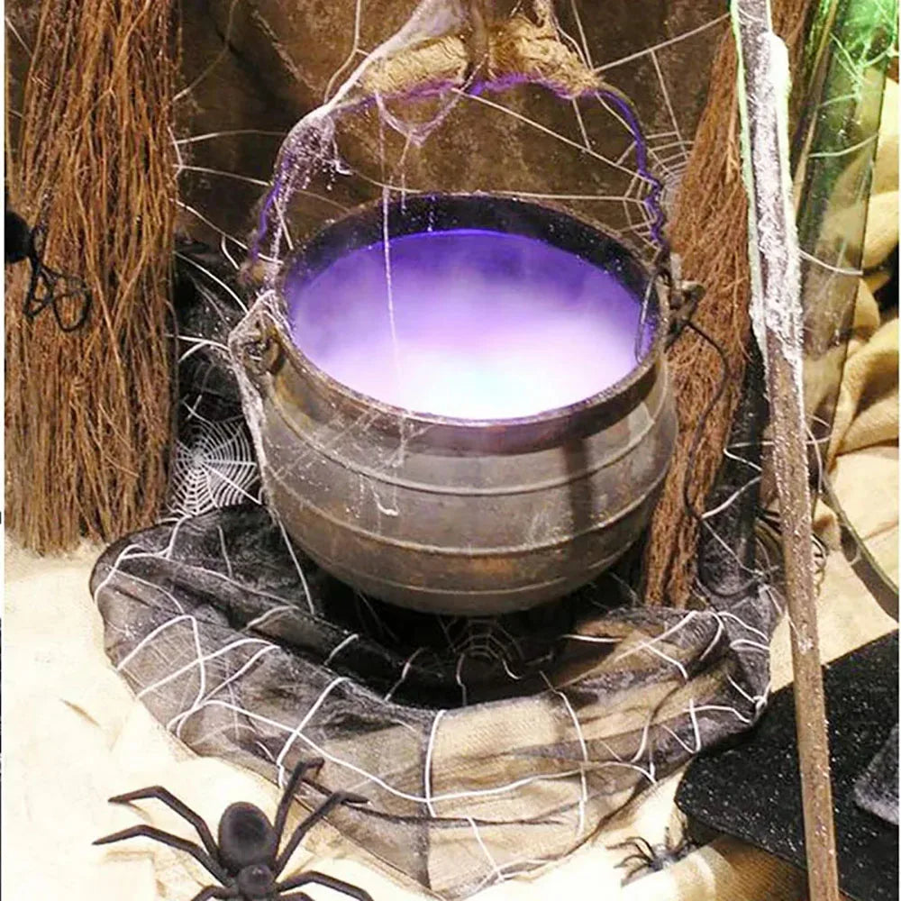 Halloween Smoke Fog Machine,Mini LED Pumpkin Light,Fogger Water Fountain Pond Fog Machine,Halloween Outdoor Decoration