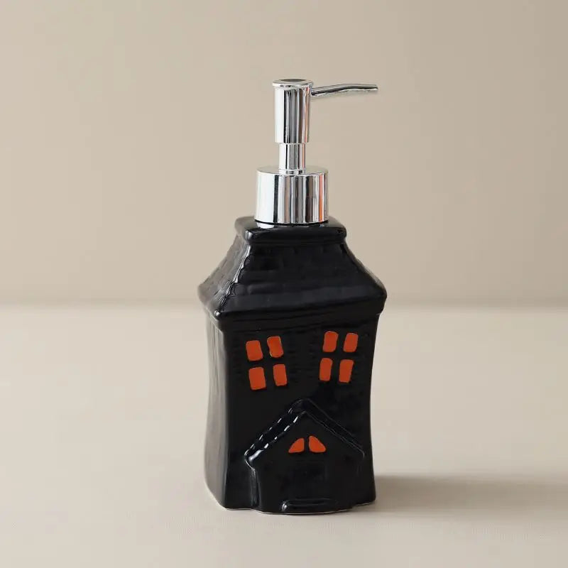 Painted Christmas Ceramic Lotion Bottle Hand Sanitizer Shampoo Moisture Bottled Hotel Press Soap Dispenser Bathroom Accessories