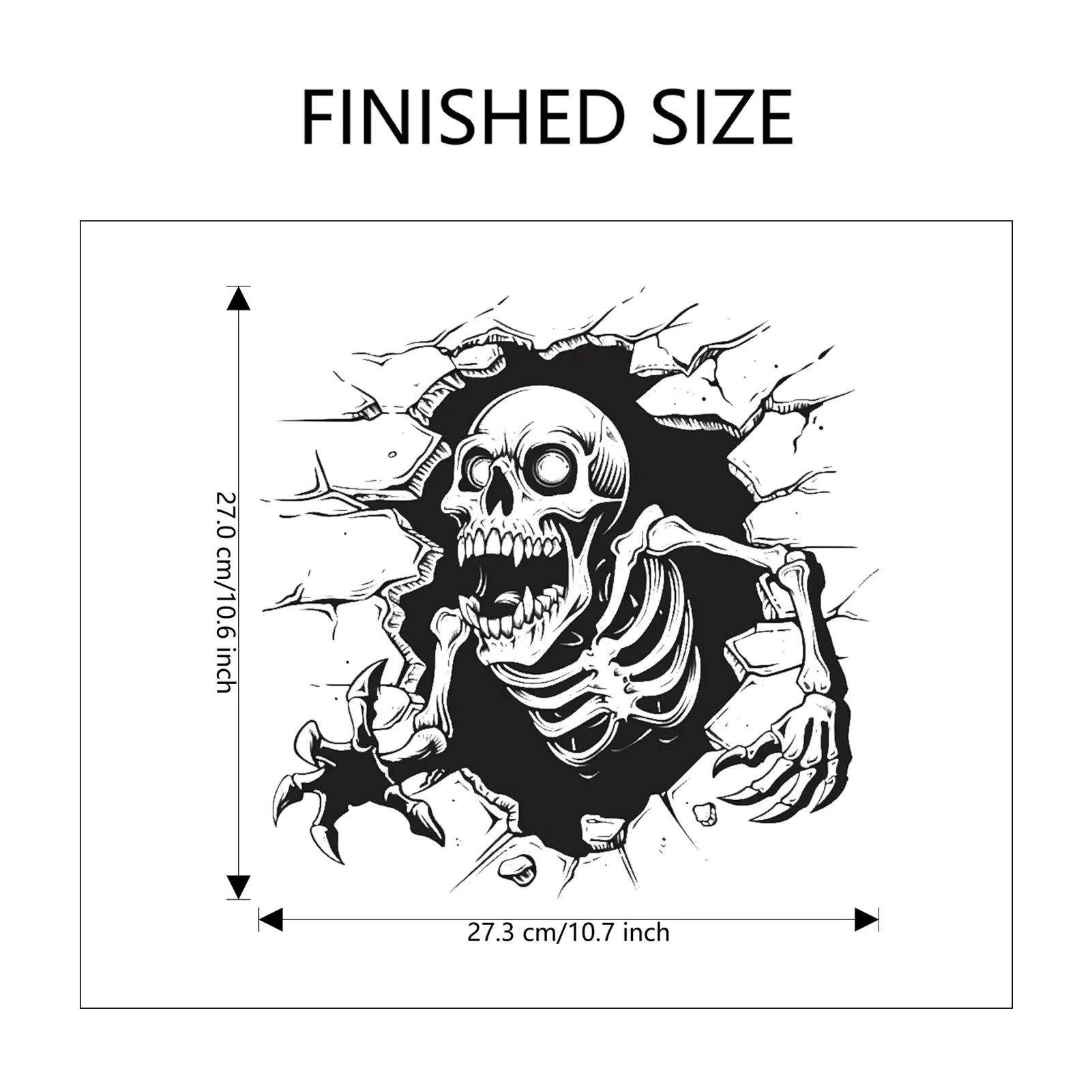 Halloween Wall Stickers Horror Thriller Broken Wall Zombie Theme Party Home Decoration Wall Stickers