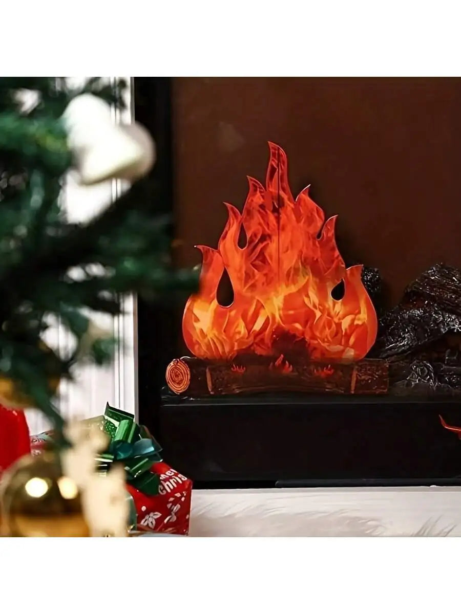 1pc, 3D Halloween Fire Decorative Cardboard Bonfire Centerpiece (10.63