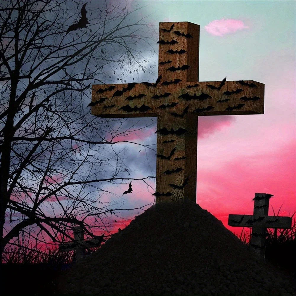 3D Black PVC Bats Wall Decals - Halloween Party Supplies Stick-on Scary Bat Stickers for Home and Bar Room Decor wall stickers