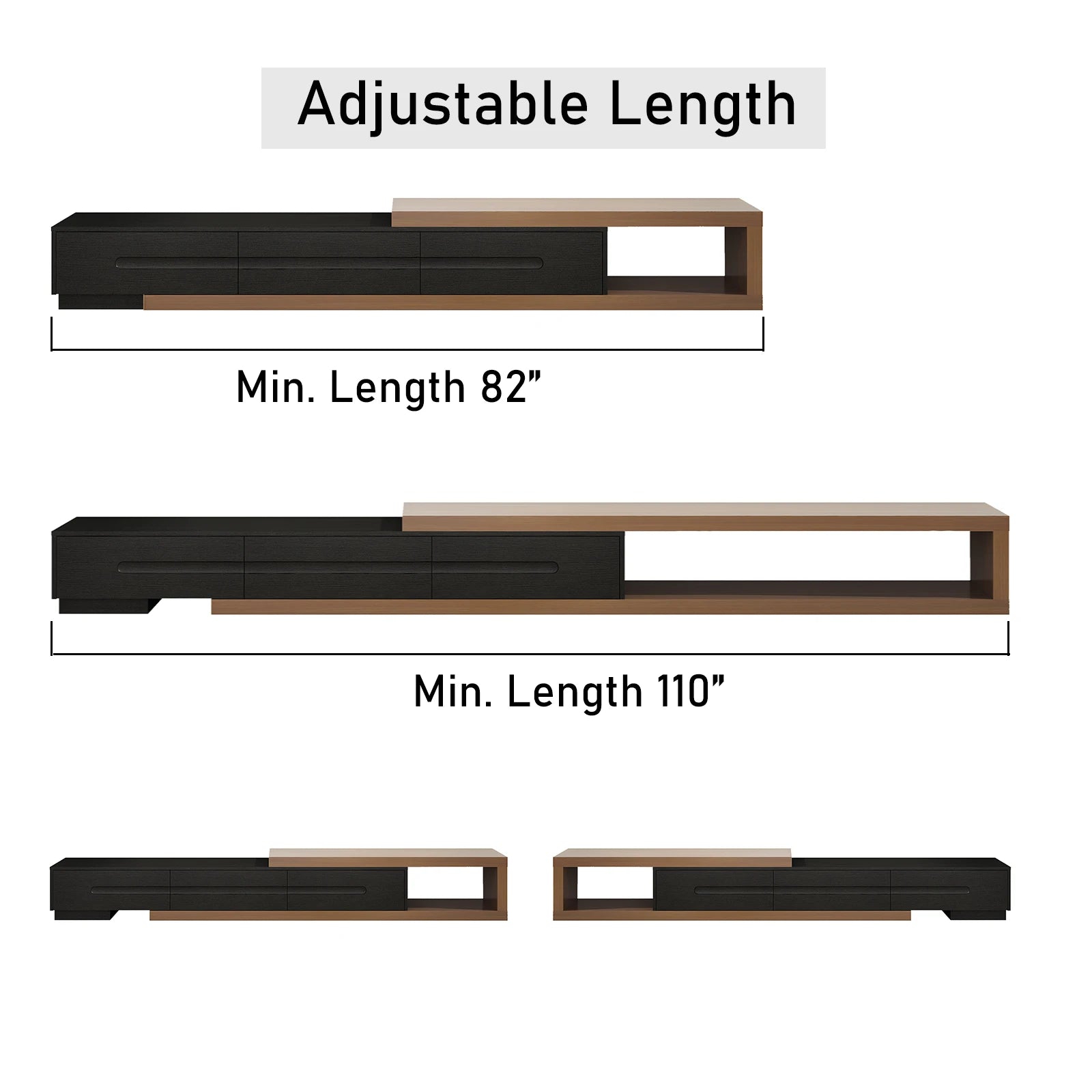 82-110'' Extendable TV Stand for Up to 120