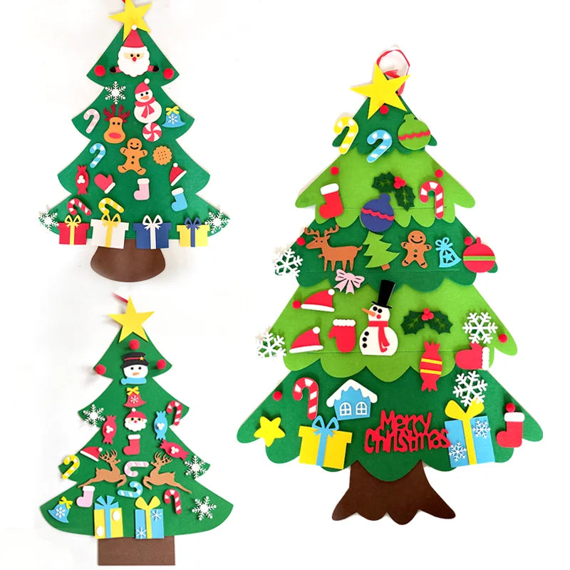 DIY Felt Christmas Tree Christmas Decoration for Home Navidad New Year Christmas Ornaments Santa Claus Xmas Kids Gifts