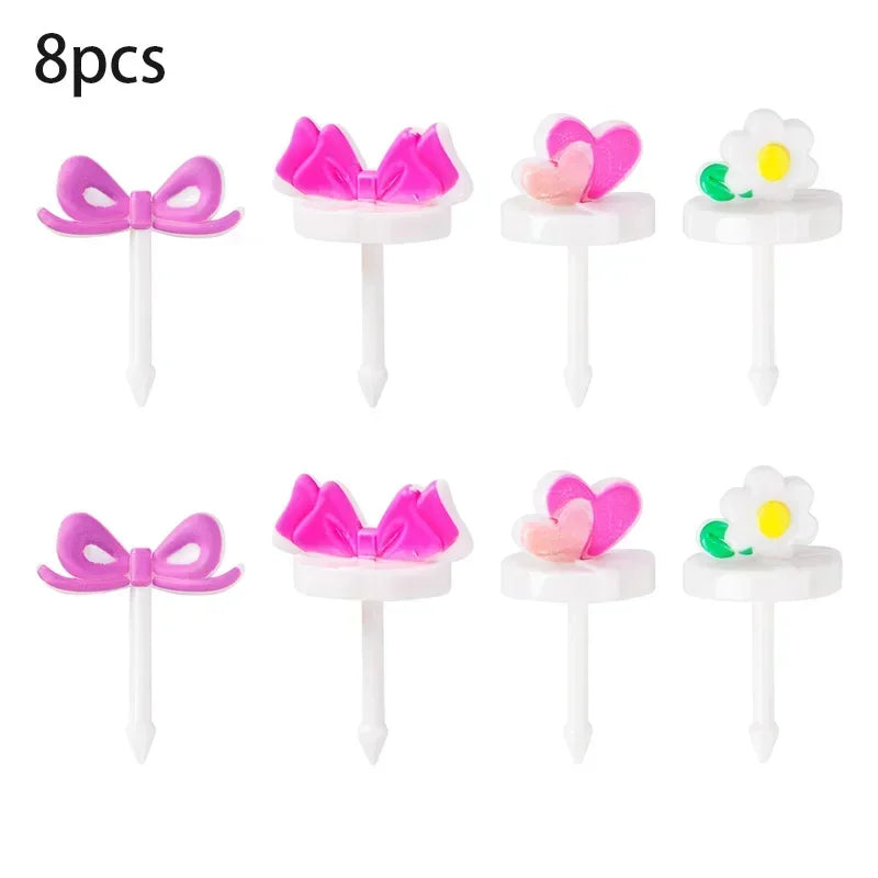 Halloween Series Plastic Fruit Fork Set Cute Cartoon Shape Cake Dessert Forks Decorations Children Lunches Toothpick Supplies