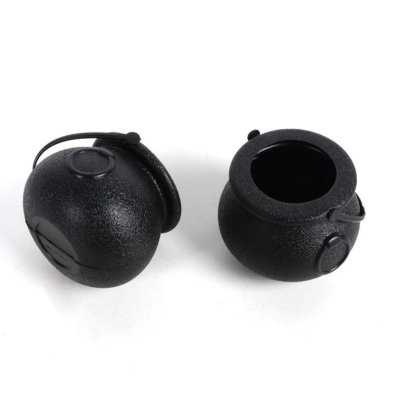 6/12/18pcs Halloween Candy Bucket Mini Black Candy Kettles Cauldron Pot Trick Or Treat Holder Halloween Party Decoration Prop