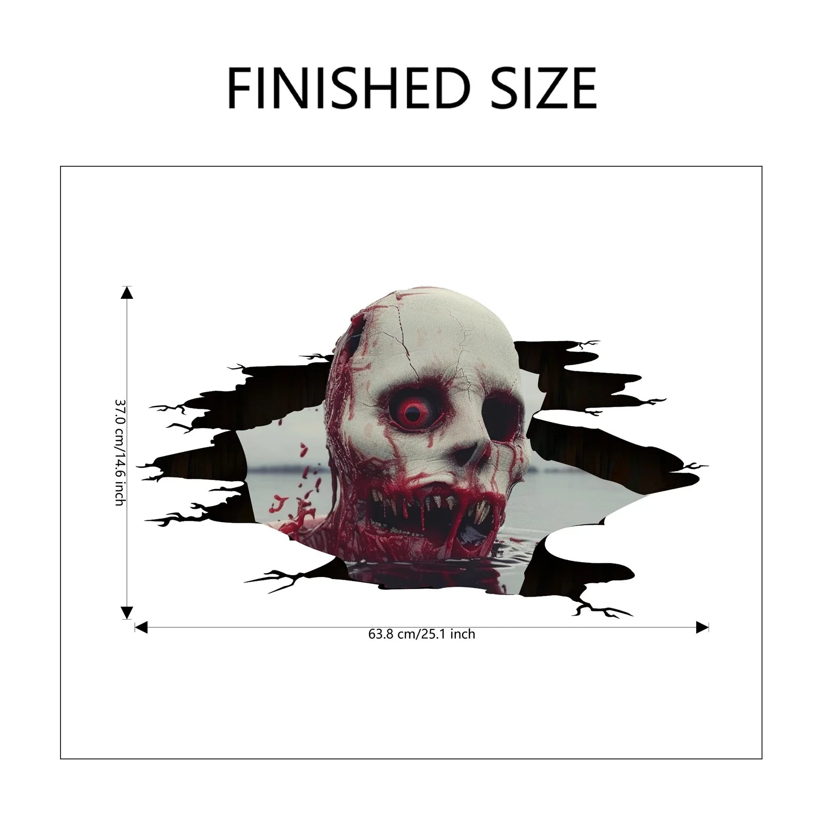 Halloween Wall Stickers Horror Thriller Broken Wall Zombie Theme Party Home Decoration Wall Stickers