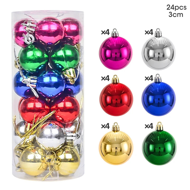 1Box 3/4cm Christmas Balls Christmas Tree Ornaments Xmas Hanging Tree Pendants Home Party Christmas Tree Decor New Year Gifts