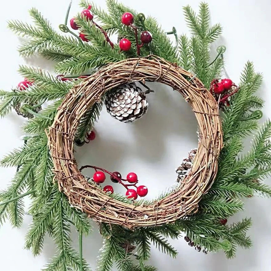 10Cm/15cm/20cm Artificial Rattan Frame Home Wedding Christmas Party Outdoor Decor DIY Gifts Bride Wreath Wall Hanging Accessory