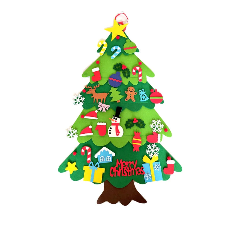 DIY Felt Christmas Tree Christmas Decoration for Home Navidad New Year Christmas Ornaments Santa Claus Xmas Kids Gifts