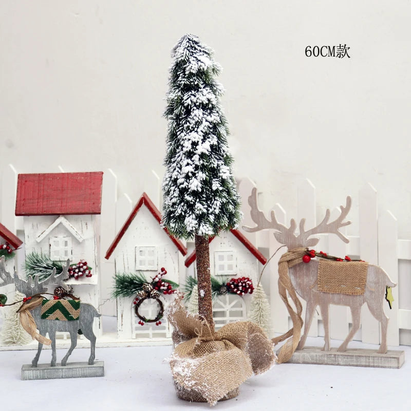 Christmas Snow Artificial White PE Tree Decoration Decor Home Party New Year Scene Shooting Ice Sculpture Museum Decoration Tree