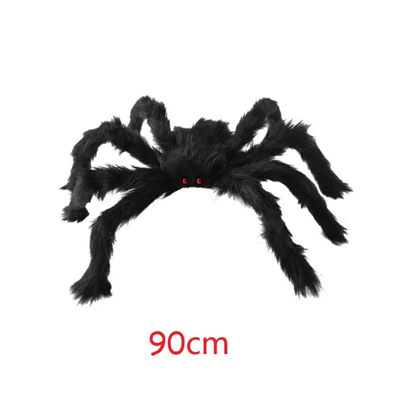 30cm/50cm/90cm/150cm/200cm Extra Large Plush Black Spider Outdoor Home Bar Party Haunted House Horror Props Halloween Decoration