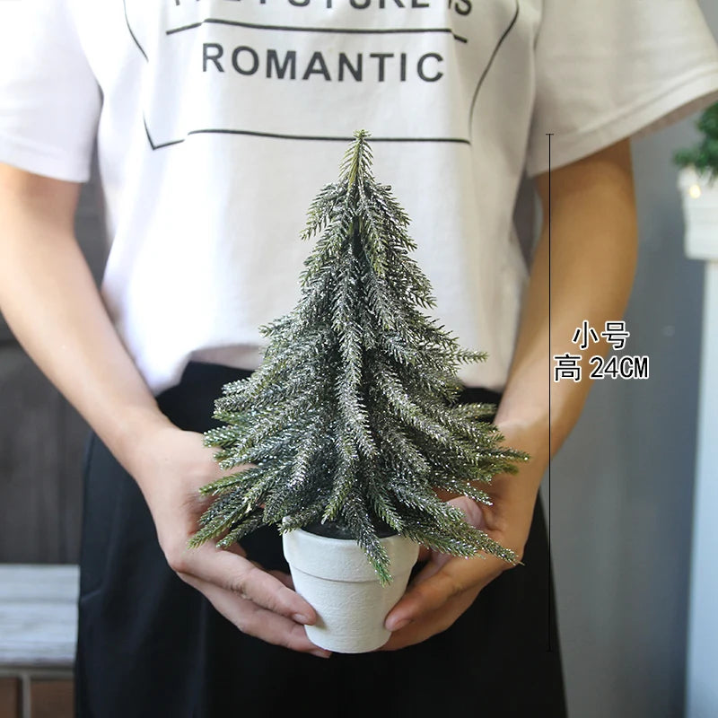 Christmas Snow Artificial White PE Tree Decoration Decor Home Party New Year Scene Shooting Ice Sculpture Museum Decoration Tree