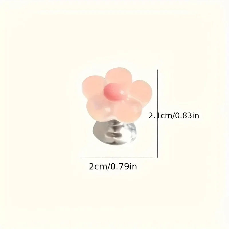 Essential Floral Toilet Flush Handle for Bathroom - Fashionable Bathroom Accessory, Long Nail Design, Easy to Press