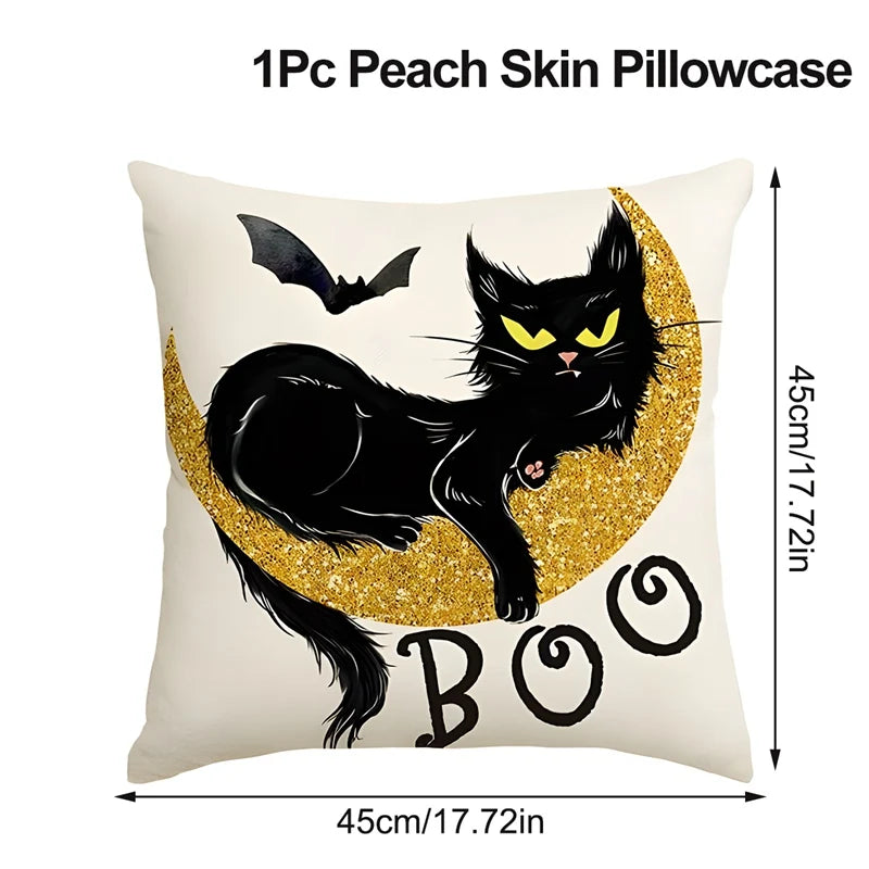 Halloween Linen Cushion Cover Trick or Treat Theme Pillowcase Cartoon Pumpkin Ghost Pillow Cover Halloween Party Decoration 2025