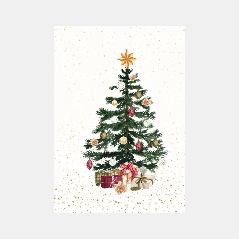 Christmas Blessings Rattan Wreaths Christmas Tree Poster Print Canvas Painting Holiday Wall Art Pictures Home Room Decor