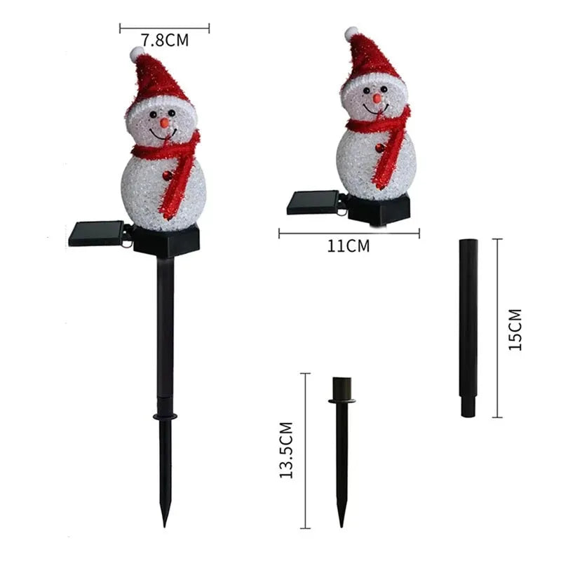 LED Snowman Solar Garden Light Outdoor Ground Stake Light Solar Powered Xmas Pathway Lights For Christmas Lawn Yard Decoration