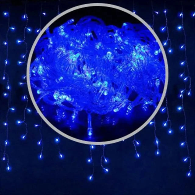 Outdoor Decoration 5m Droop 0.4-0.6m Curtain Icicle Led String Lights 220V 110V Garden Xmas Luminaria Garland Decorative Lights