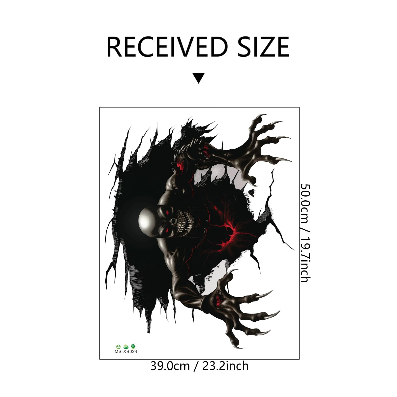 Halloween Wall Stickers Horror Thriller Broken Wall Zombie Theme Party Home Decoration Wall Stickers