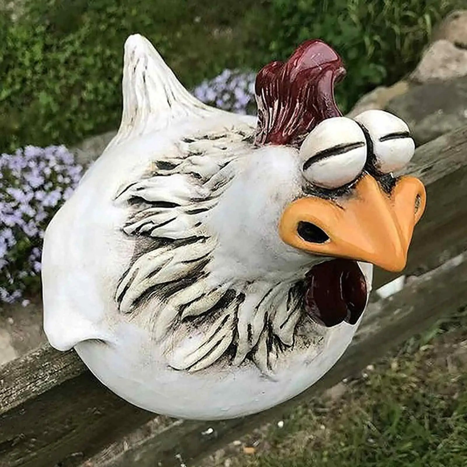 1PC Chicken Fence Decor Statues Resin Garden Farm Yard Chicken Hen Sculpture Art Craft Courtyard Housewarming Home Decoration