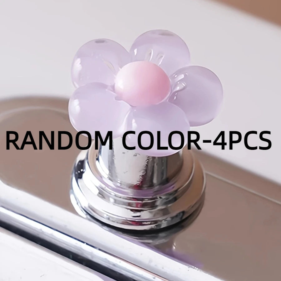 Essential Floral Toilet Flush Handle for Bathroom - Fashionable Bathroom Accessory, Long Nail Design, Easy to Press