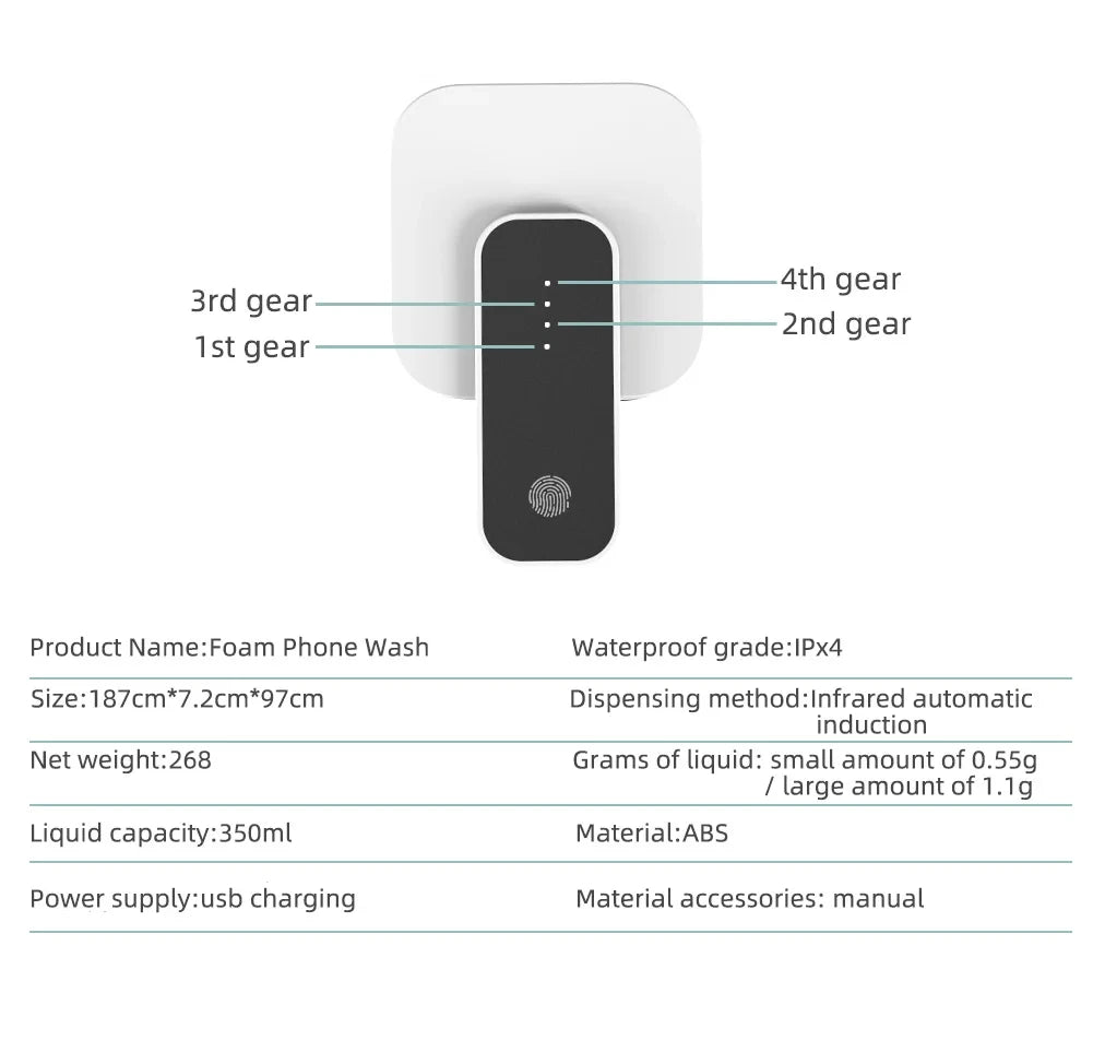 Automatic Soap Dispenser Infrared Sensor Hand Sanitizer USB Rechargeable Foam Hand Sanitizer Applicable To Kitchen And Bathroom