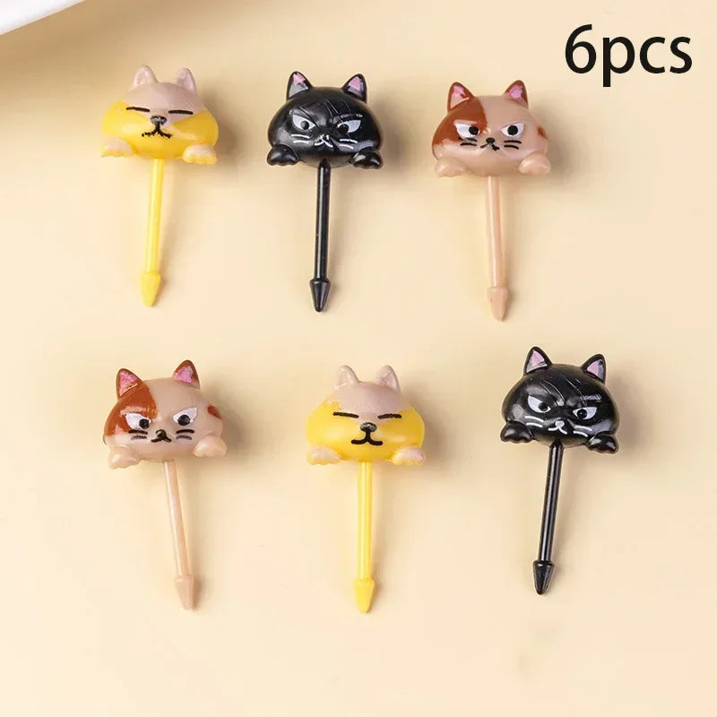 Halloween Series Plastic Fruit Fork Set Cute Cartoon Shape Cake Dessert Forks Decorations Children Lunches Toothpick Supplies